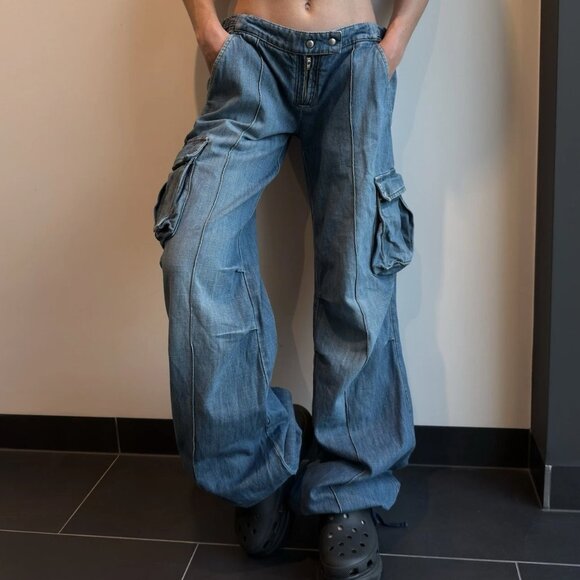 last call closet closing :*) grey miss sixty low rise baggy 'dublin' cargos - Picture 2 of 7